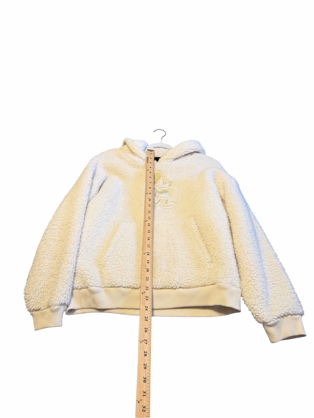 Disney x American Eagle Mickey Mouse Sherpa Hoodie Cream Cozy Fleece Size S - Picture 3 of 7